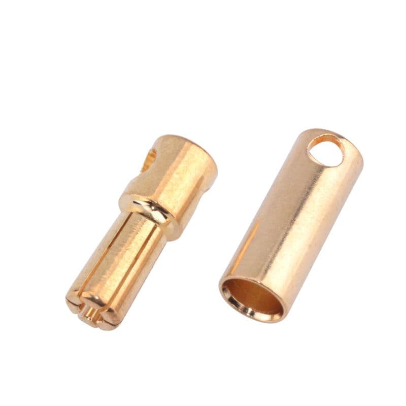 5.5mm Male and Female Gold Bullet Banana Connector - View 1