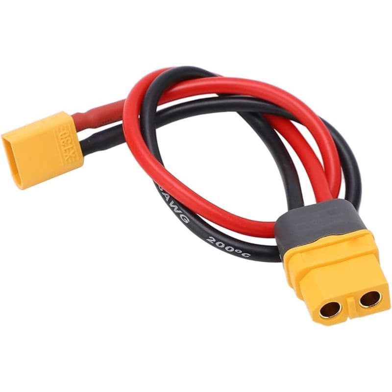 XT30 to XT60 Female Male Plug Connector Adapter 50mm 16AWG Silicone Wire - View 1