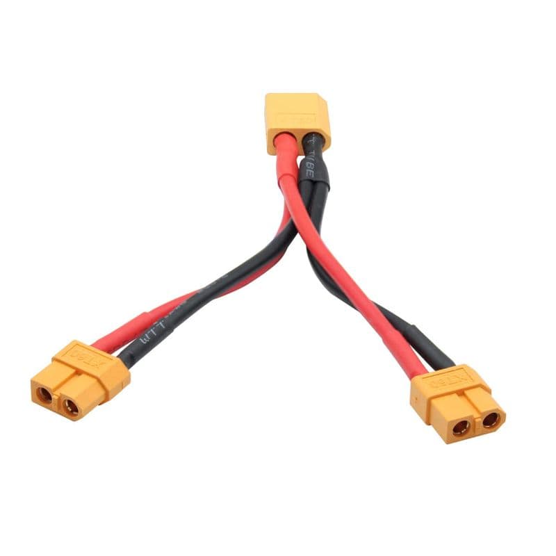 XT60 Parallel Battery Connector Cable 14AWG 1 Male to 2 Female Y Splitter Adapter Cable 10cm - View 2
