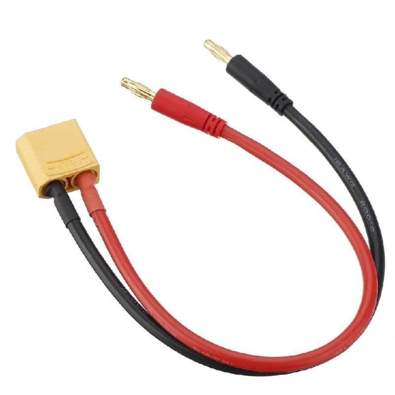 XT90 Male to 4.0mm Banana Plug with 30cm 12AWG Silicone Charger Cable - View 1