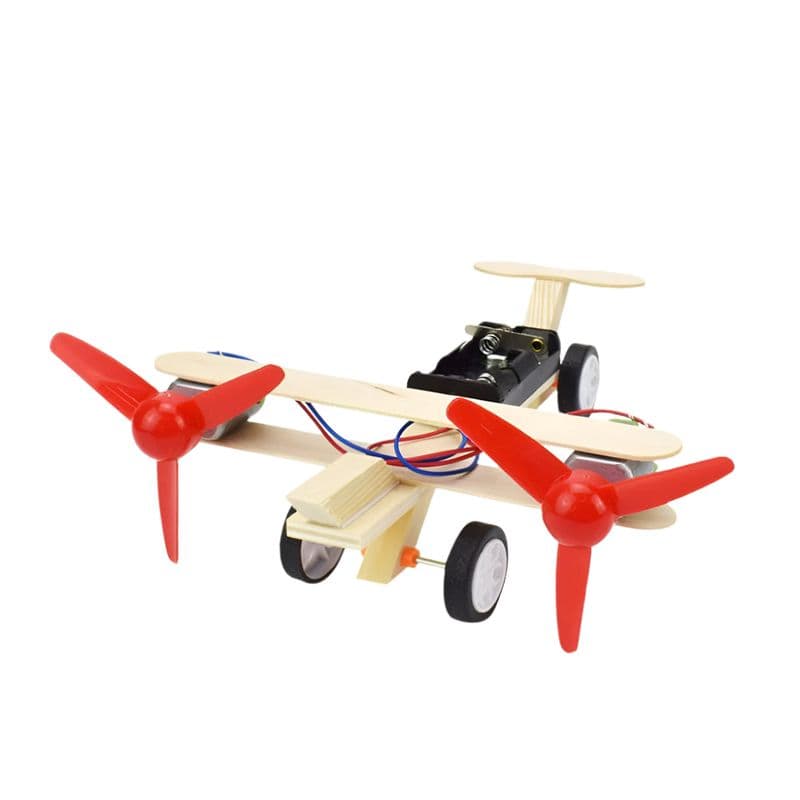DIY Double Propeller Glider – Wooden Aircraft STEM Toy - View 1