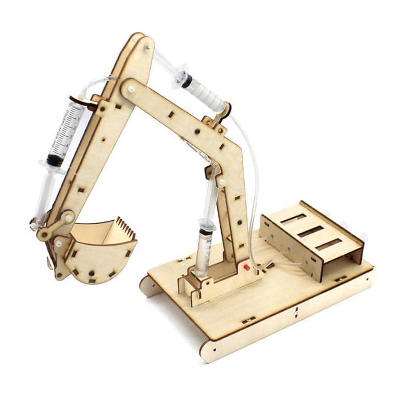 DIY Hydraulic Excavator – Wooden STEM Educational Toy - View 3