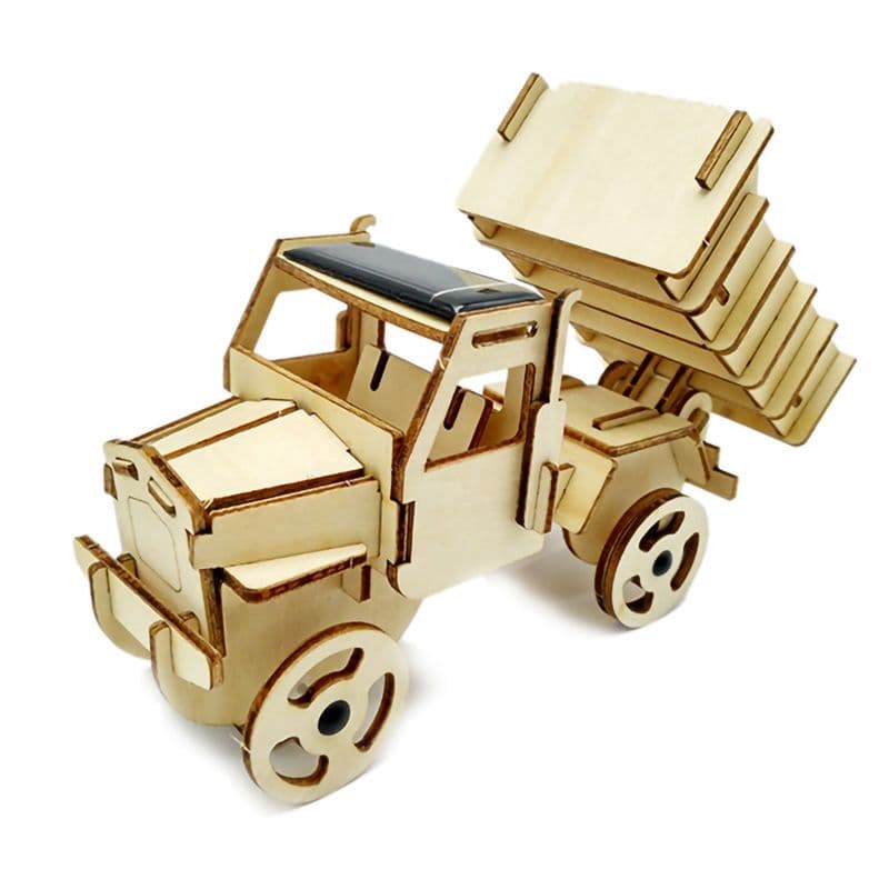 3D Wooden Puzzle Solar-Powered Truck – Build & Play STEM Toy - View 1