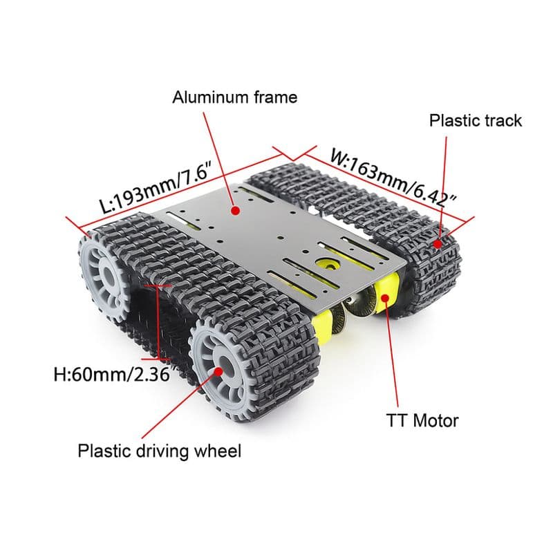 4WD Tracked Robot Tank Intelligent Car Chassis Obstacle Avoidance Remote Control DIY (Black) - View 3