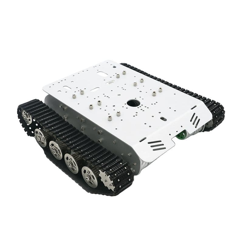 2WD Export Quality Metal Based Tank Chassis Smart Car With Motor DIY (Silver) - View 1