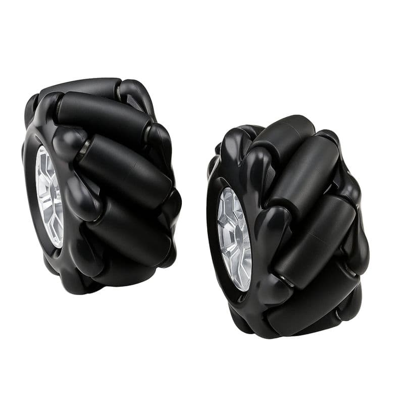 48mm Mecanum Wheel Omnidirectional Left and Right Pair Black - View 1