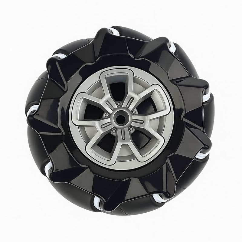 48mm Mecanum Wheel Omnidirectional Left and Right Pair Black - View 2