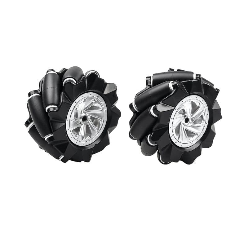 97mm Mecanum Wheel Omnidirectional Left and Right Pair Black - View 1