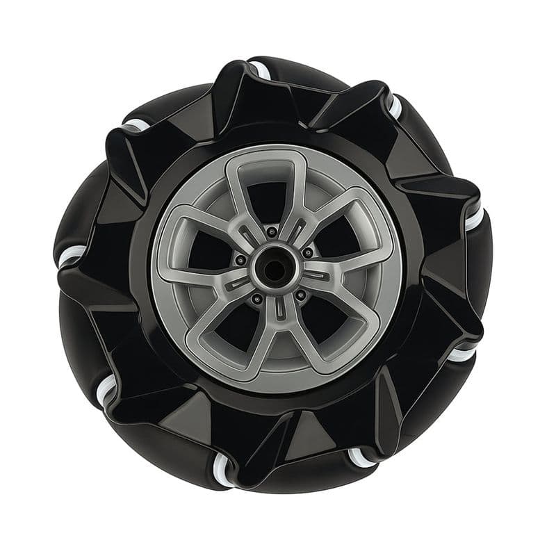 97mm Mecanum Wheel Omnidirectional Left and Right Pair Black - View 2
