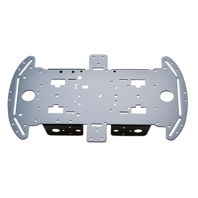 4WD 1.5mm Non Conductive insulated Aluminum Alloy BO Motor Robot Chassis Bottom and Top with Motor Bracket (Black) - View 3