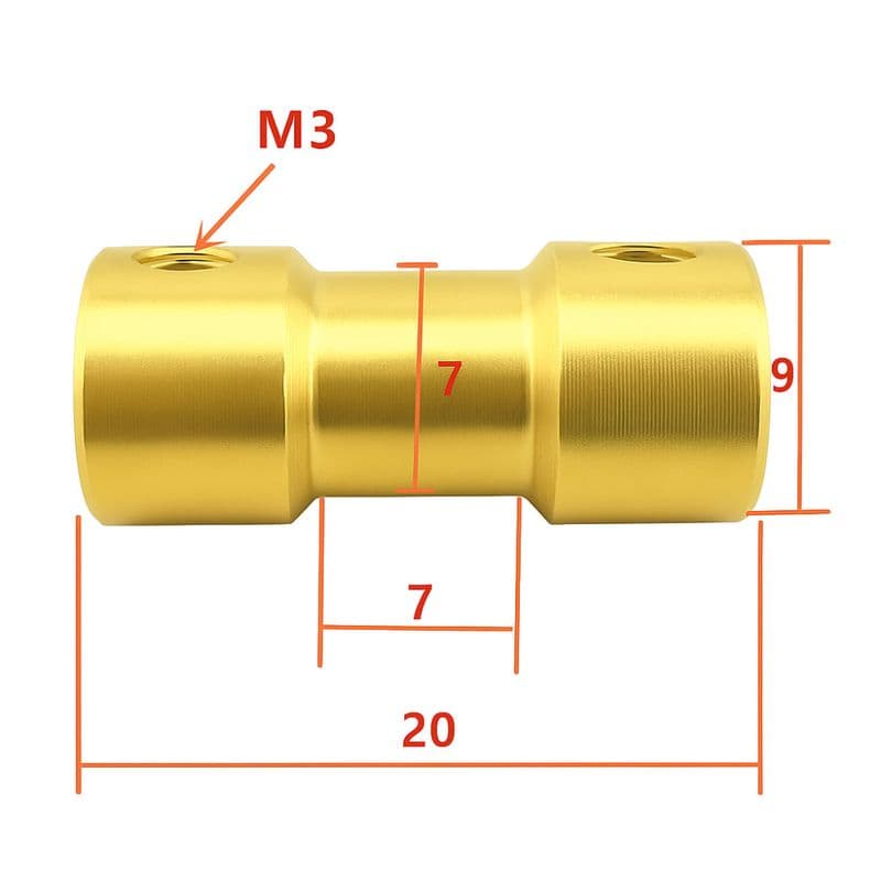 Double pass brass universal adapter coupling 4mm x 4mm - View 2