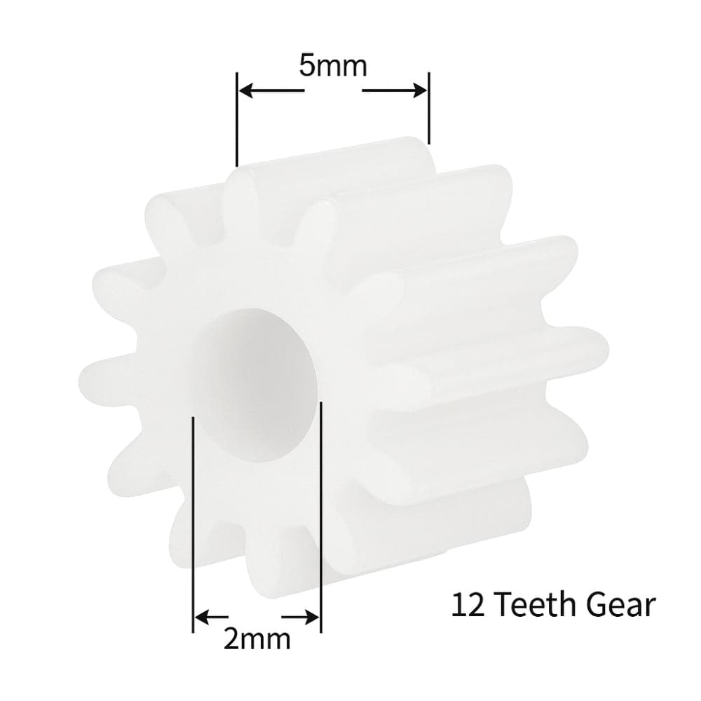 12 Teeth plastic gear with 2mm shaft - View 3
