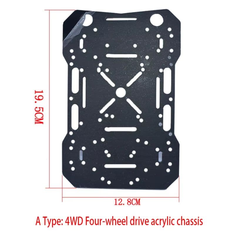 4WD Acrylic Chassis Suitable for 25GA-370, 37GB-520, TT Motor Single Layer Acrylic - View 2
