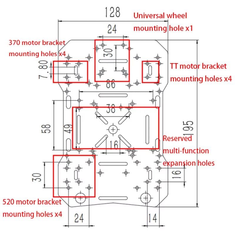 4WD Acrylic Chassis Suitable for 25GA-370, 37GB-520, TT Motor Single Layer Acrylic - View 3