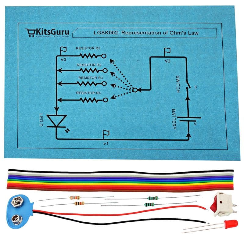 Representation of Ohm`s Law and Power Consumption in a Circuit - View 1