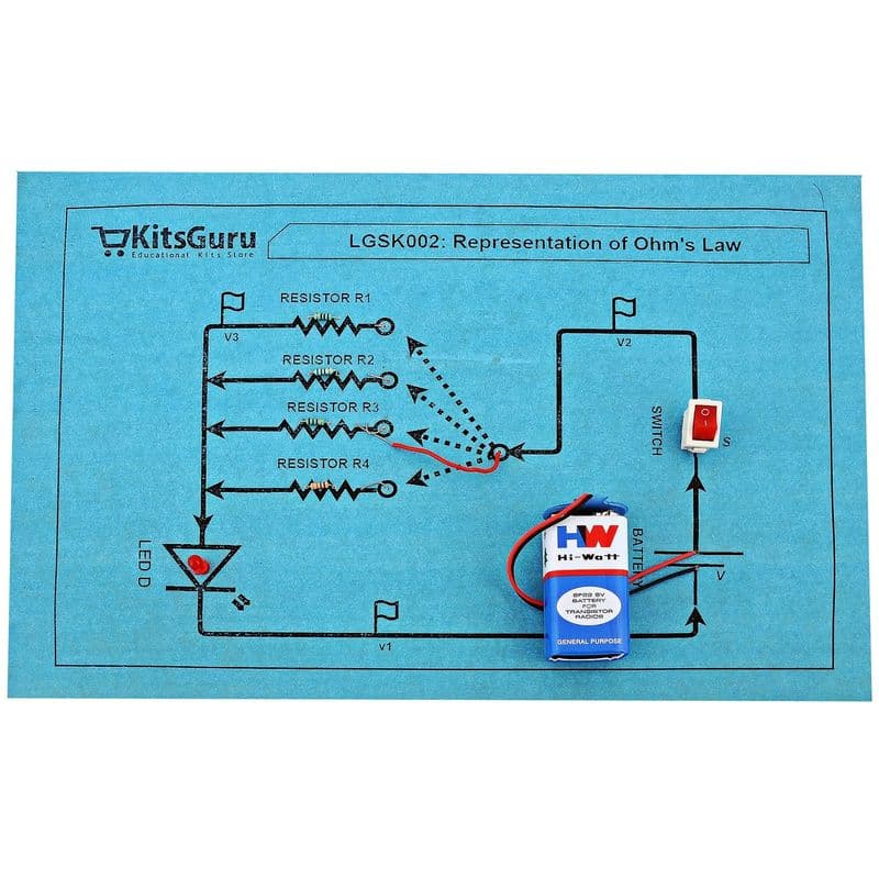 Representation of Ohm`s Law and Power Consumption in a Circuit - View 2