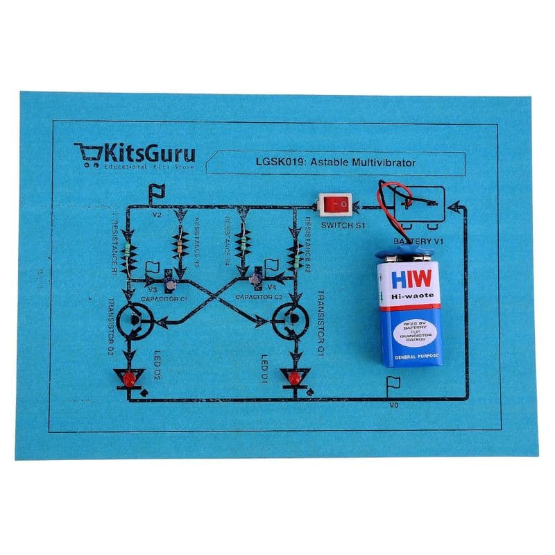 Astable multivibrator using Transistor - View 2