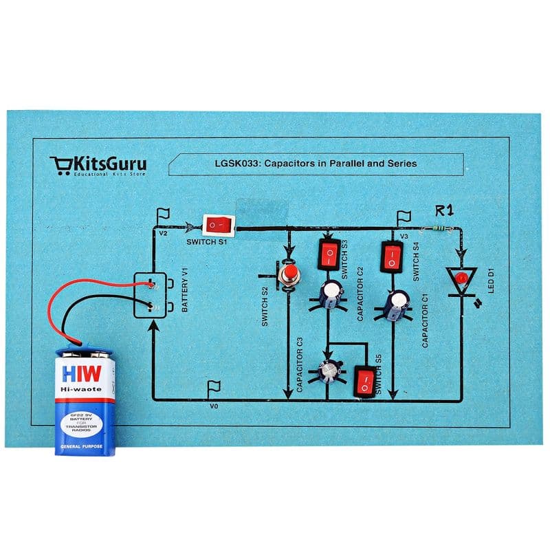 Capacitors in series and parallel - View 2