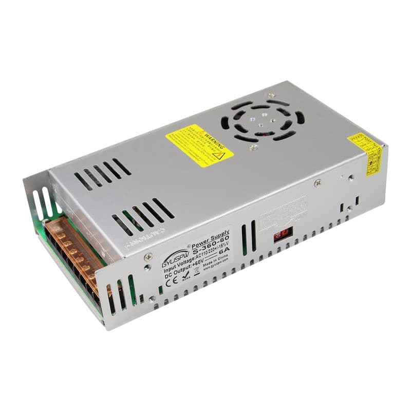 60V 6A SMPS 360W DC Industrial Grade Power Supply with Cooling Fan - View 2