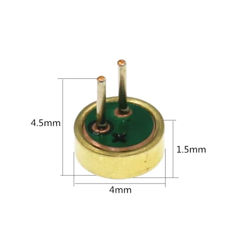 4×1.5mm Electret Condenser Microphone with Soldering Feet – Mini Mic Capsule - View 3