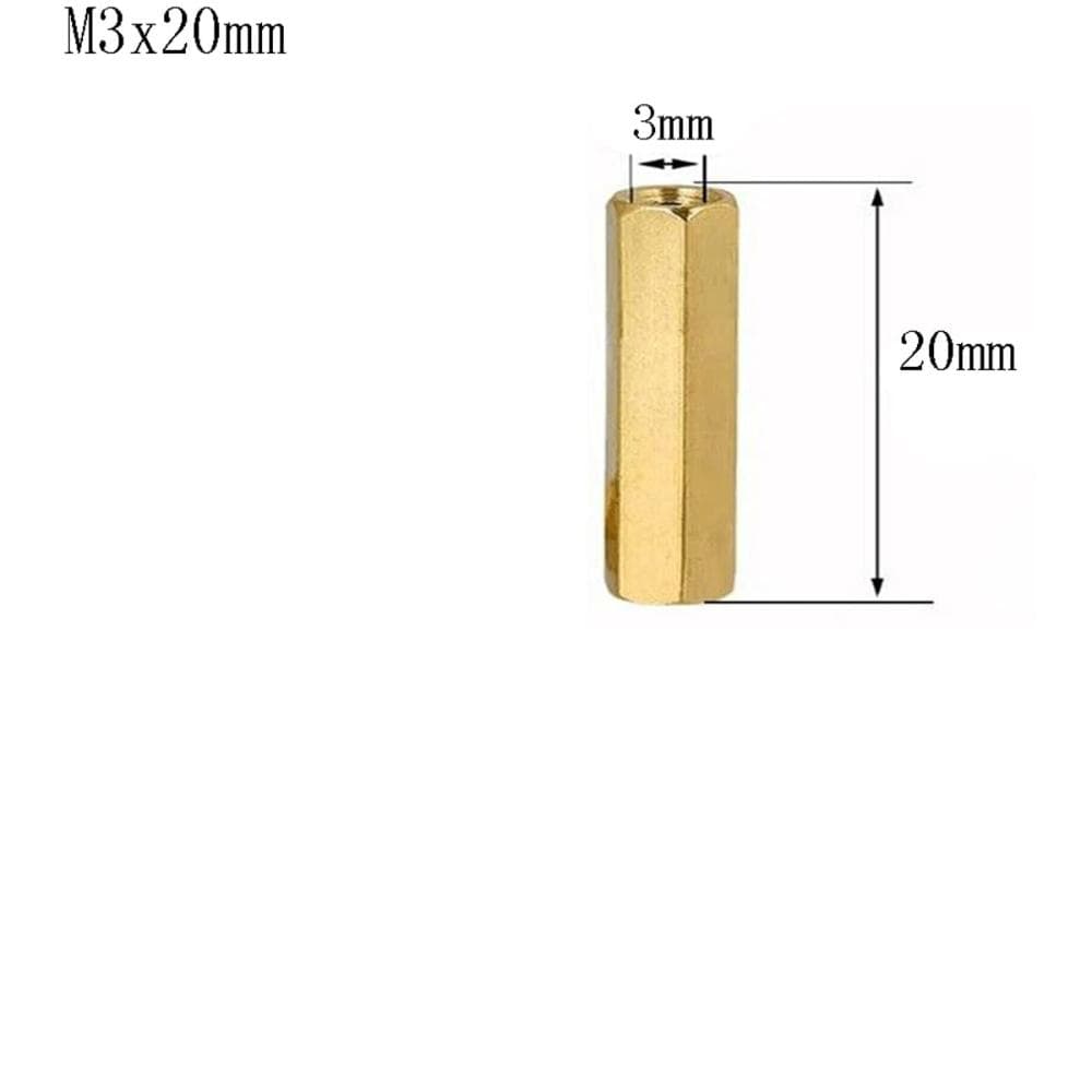 Single head Female to Female M3 hexagonal hollow copper column screw 20mm - View 3