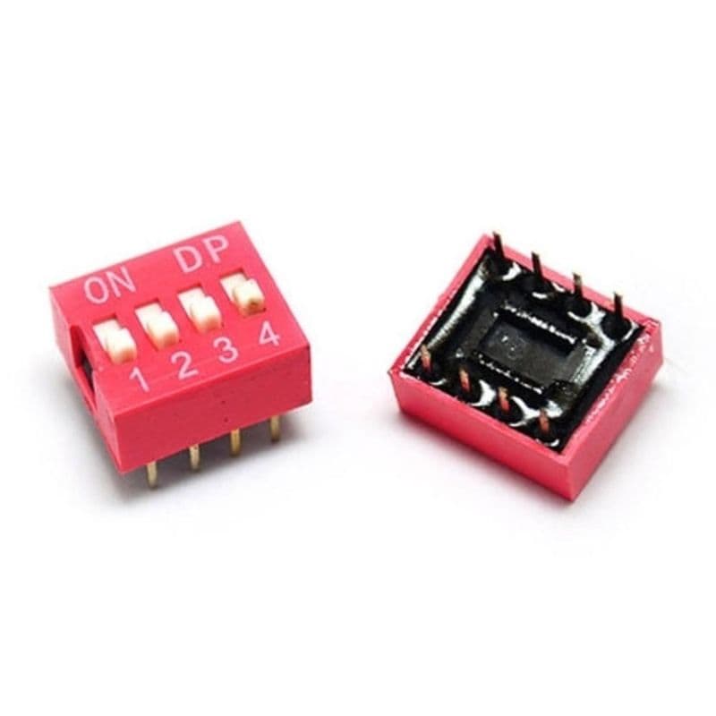 DIP Switch 8 Pin (4 Bit) Pitch 2.54mm - View 3