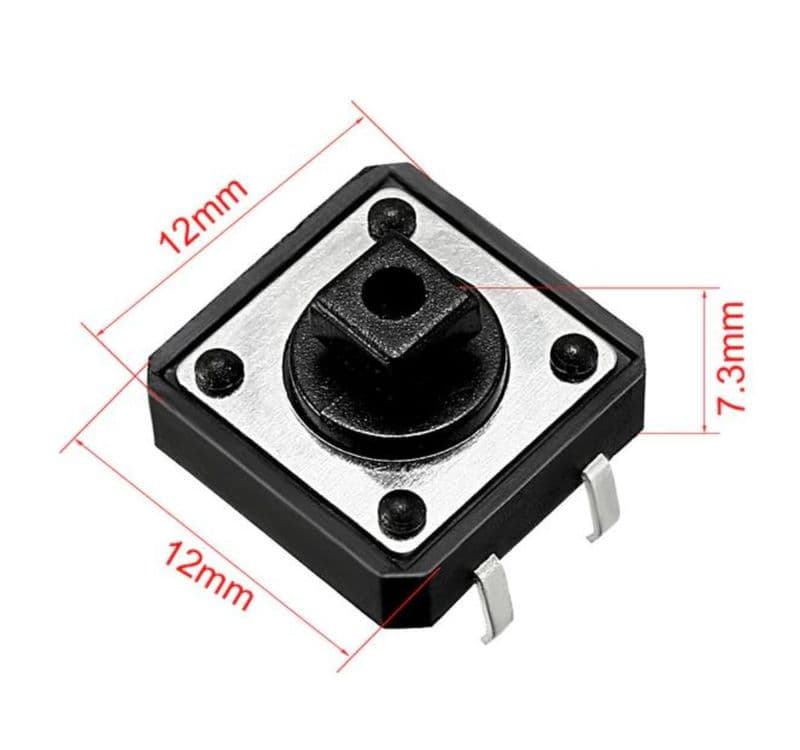 12x12x7.3mm Tactile Push Button Switch - View 2