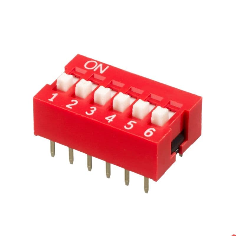 DIP Switch 12 Pin (6 Bit) Pitch 2.54mm - View 1