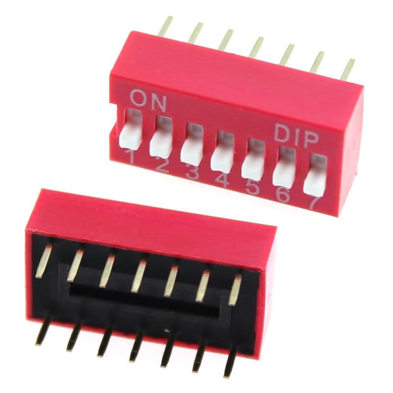 DIP Switch 14 Pin (7 Bit) Pitch 2.54mm - View 2