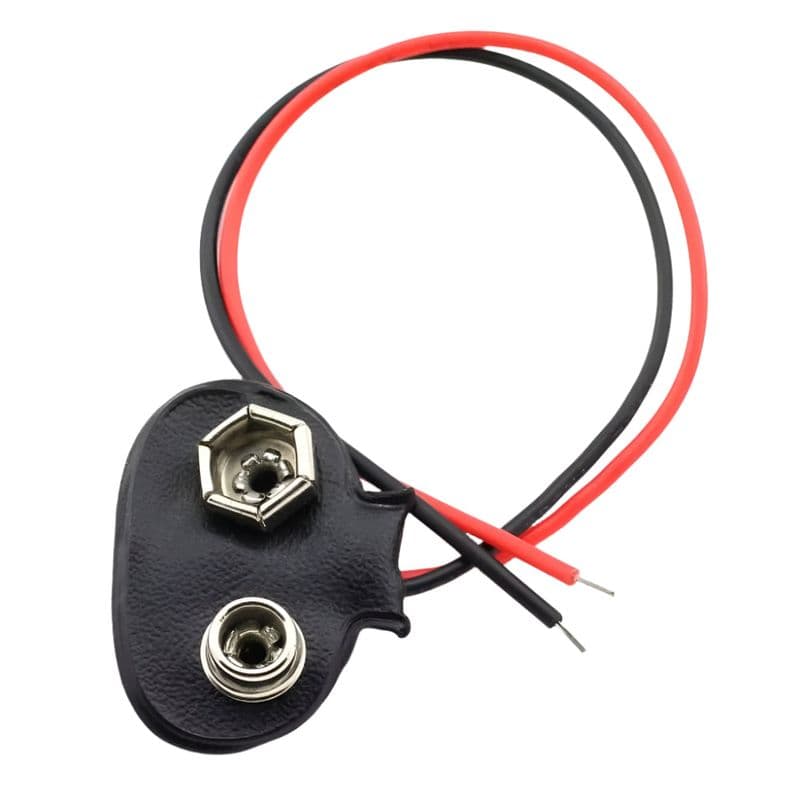 T Type 9V Battery Cap Buckle Connector 10CM Long - View 1