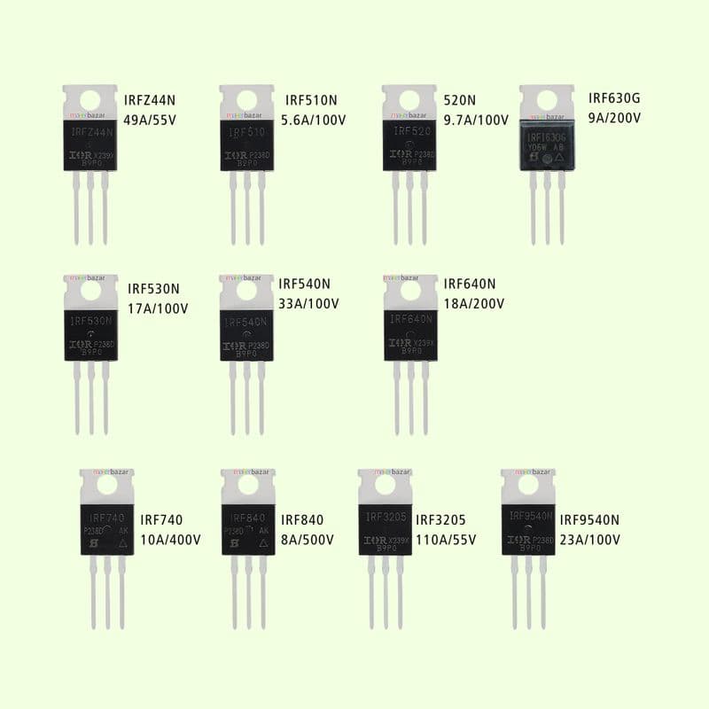 IRF Series N-Channel Power MOSFET Transistor TO-220 - View 2