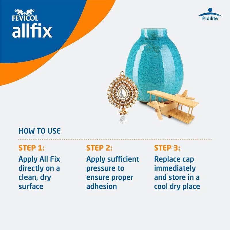 Pidilite Fevicol Multi-Purpose Allfix Clear & Non-Staining Adhesive (20ml) - View 3
