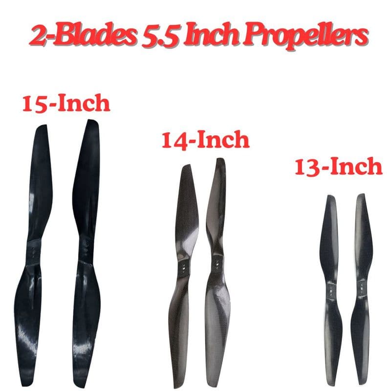 2-Blades 5.5-Pitch xx55 Propellers For Drone/Quadcopters CW + CCW (1-Pair) - View 2