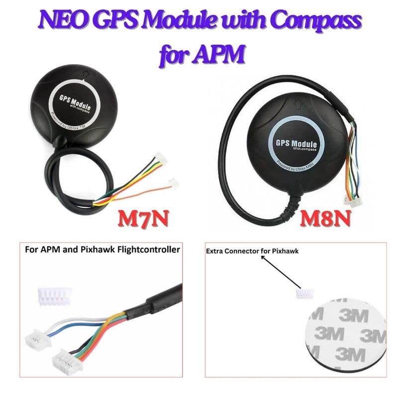 NEO GPS Module with Compass for APM with extra connector for Pixhawk - View 1