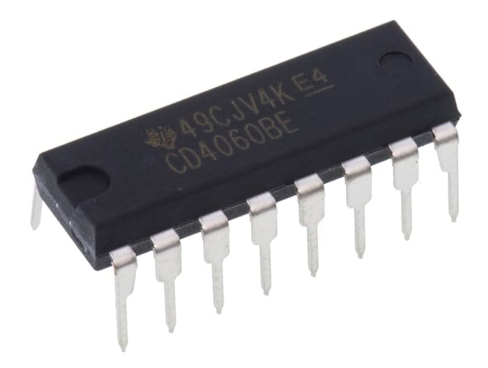 CD4060 14 stage Ripple Carry Binary Counter IC DIP-16 Package - View 1