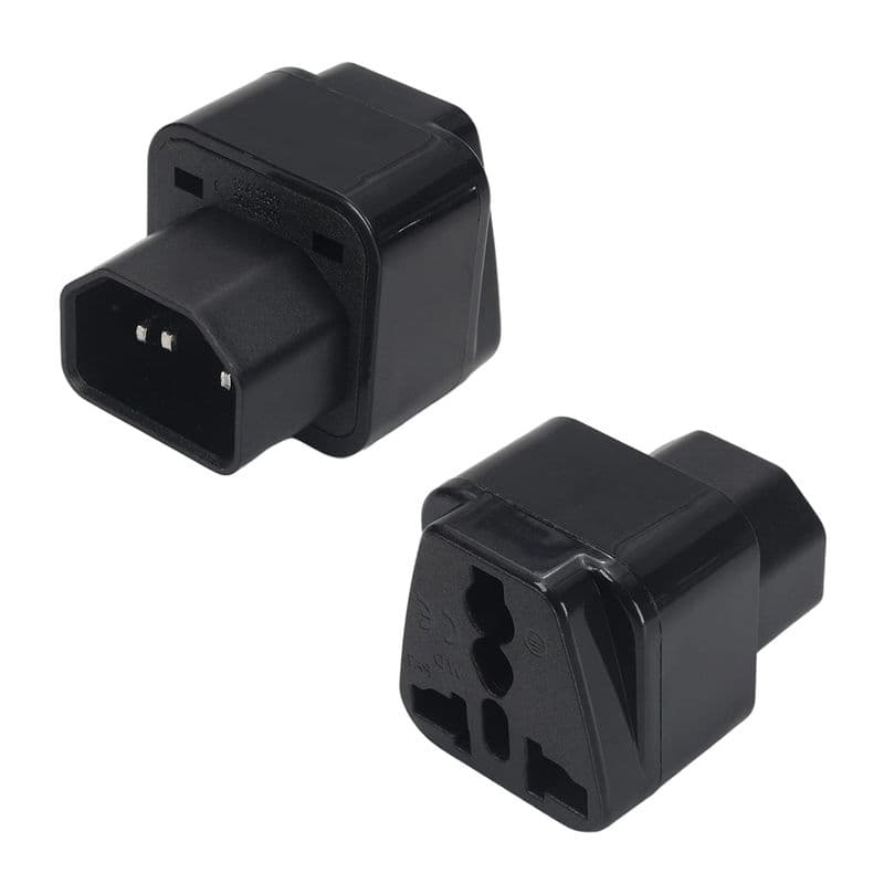 IEC320 C14 Male to Universal Female Socket Power Adapter Converter - View 1