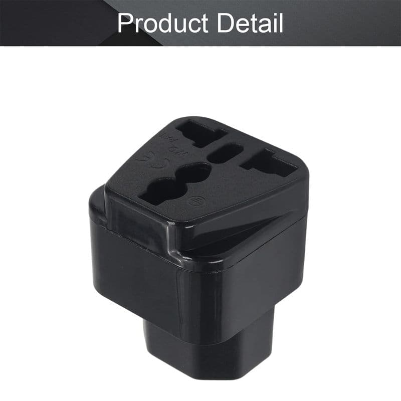 IEC320 C14 Male to Universal Female Socket Power Adapter Converter - View 2