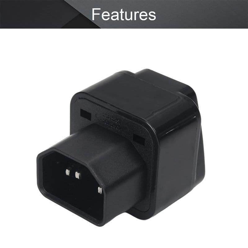 IEC320 C14 Male to Universal Female Socket Power Adapter Converter - View 3