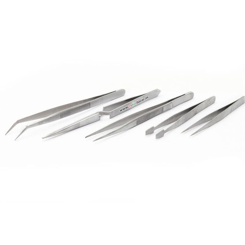 Generic: [Type 2] 5pc Universal Stainless Steel Tweezer Set - View 1