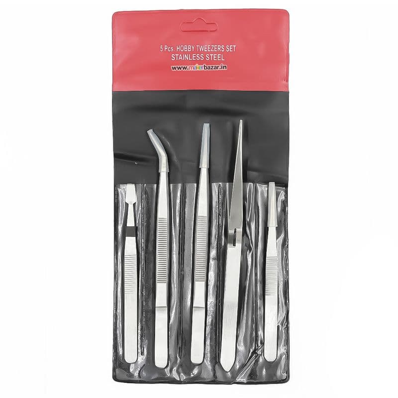 Generic: [Type 2] 5pc Universal Stainless Steel Tweezer Set - View 2