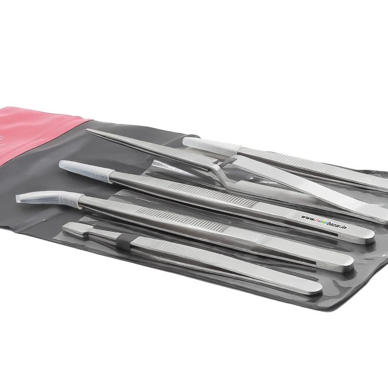 Generic: [Type 2] 5pc Universal Stainless Steel Tweezer Set - View 3