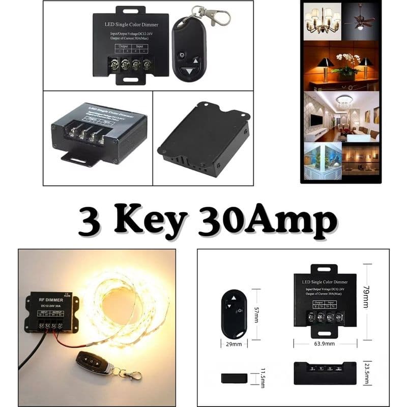 DC12-24V Single-Color LED Dimmer With RF Wireless Remote Control - View 2