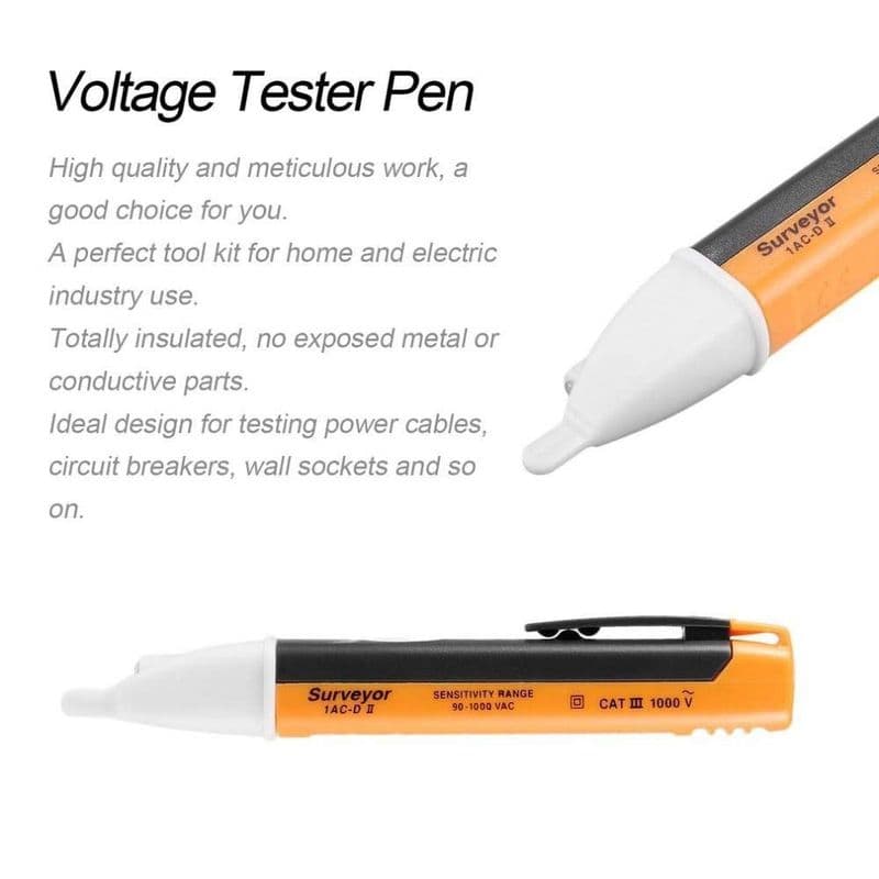 [Type 1] 1AC-D Voltage Tester Pen AC 90~1000V Power Detector With 2 AAA Battery - View 3