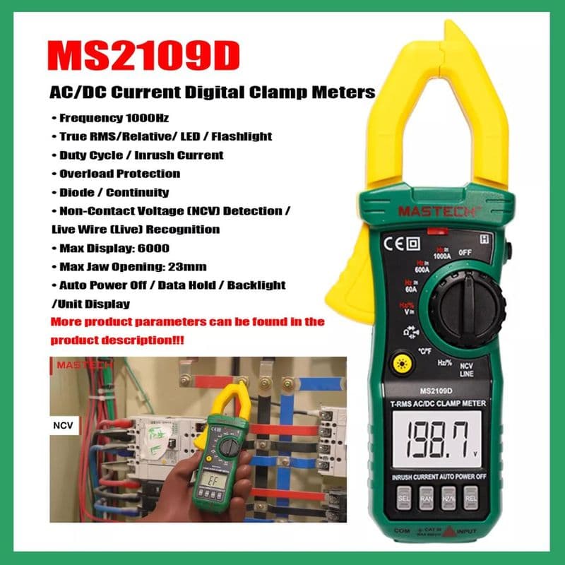 Mastech: MS2109-Series True RMS Digital Clamp Meter - View 3