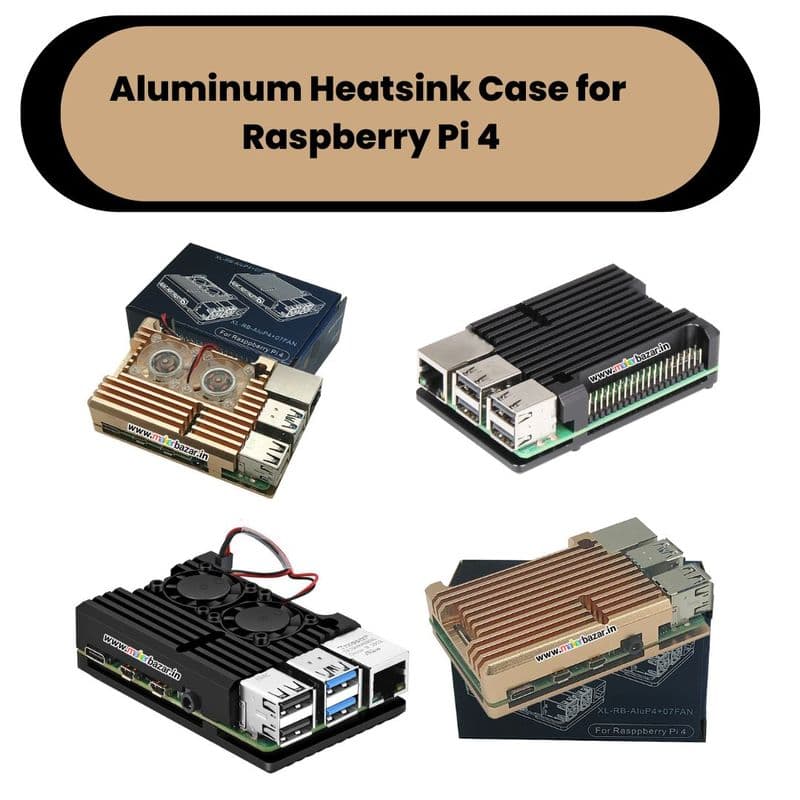 RPI4 Aluminum Heatsink Case for Raspberry Pi 4 - View 1