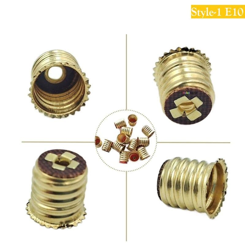 Metal Base Cap for Edison Screw Mini Bulb Holder - View 2