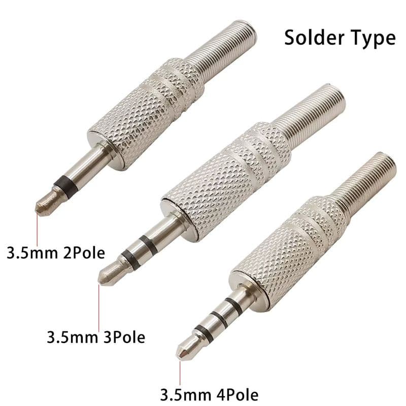 [Design-2] Full Metal Audio Jack Connector Male With Spring Tail - View 1