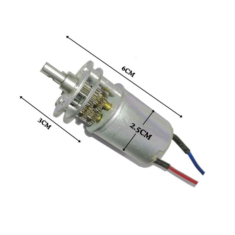 3.7-6V DC Round Motor with a Metal Gearbox - View 3