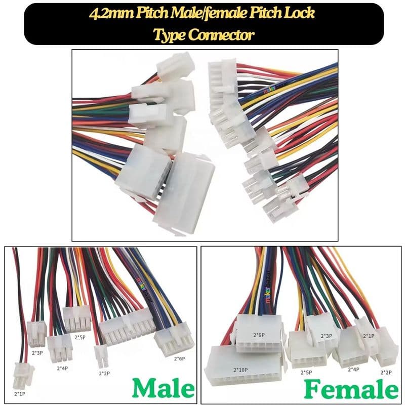 4.2mm-Pitch Lock-Type Molex Connector with Wire - View 1