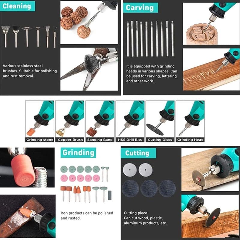 99-Pieces Multifunctional Mini Rotary Die Grinder Kit - View 3
